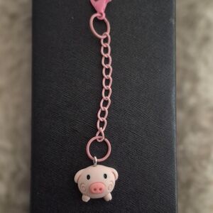 Pink Pig Charm Keychain for Kids - Cute Pink Accessory